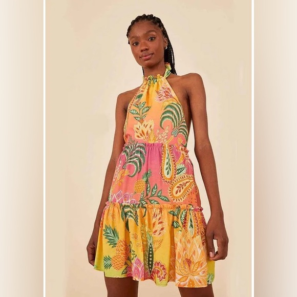 Farm Rio Dress Open Back Romance de Arara - Picture 4 of 5